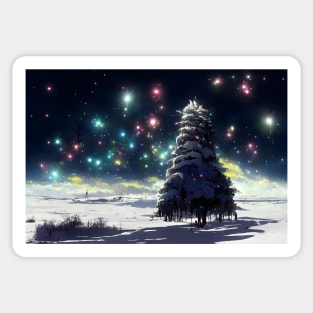 Winter Holiday Chrismas tree Landscap gift designs Series 05 Sticker